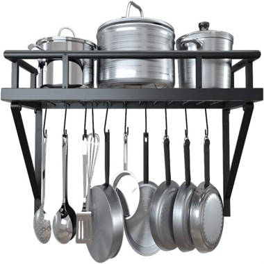 Prep Savour Steel Rectangle Wall Mounted Pot Rack Wayfair